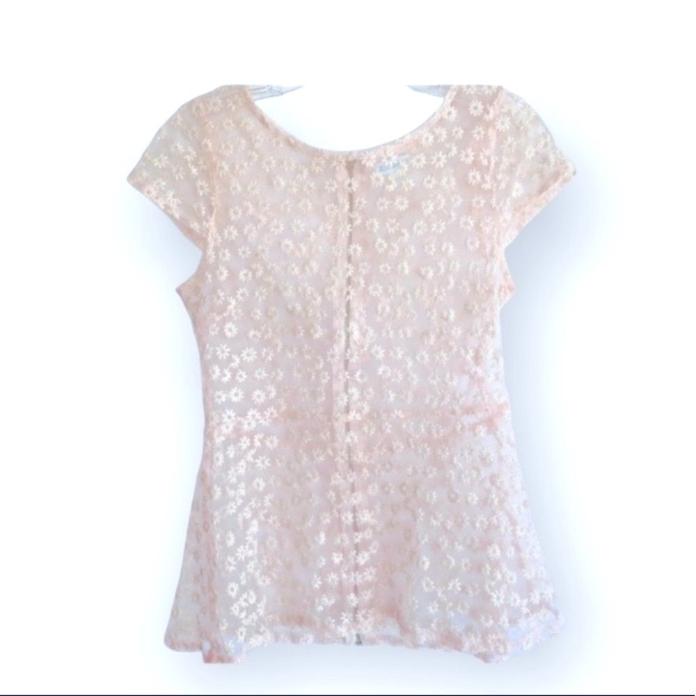 Blue Vanilla Lace Top Sz M